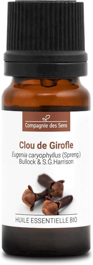 Flacon d&rsquo;huile essentielle de clou de girofle bio, 10 ml