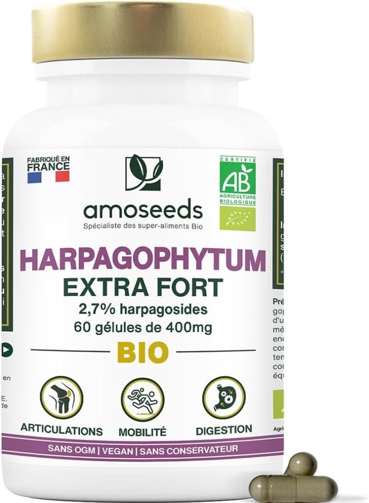 Flacon d'harpagophytum bio titré à 2,7 % d'harpagosides