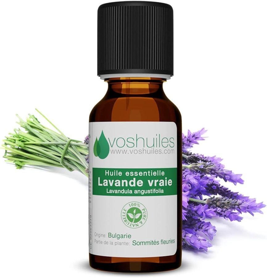 Flacon d&rsquo;huile essentielle de lavande vraie Voshuiles, 10 ml