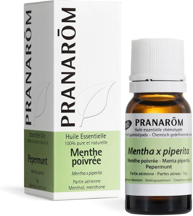 Bo&icirc;te et flacon de menthe poivr&eacute;e Pranar&ocirc;m, 10 ml