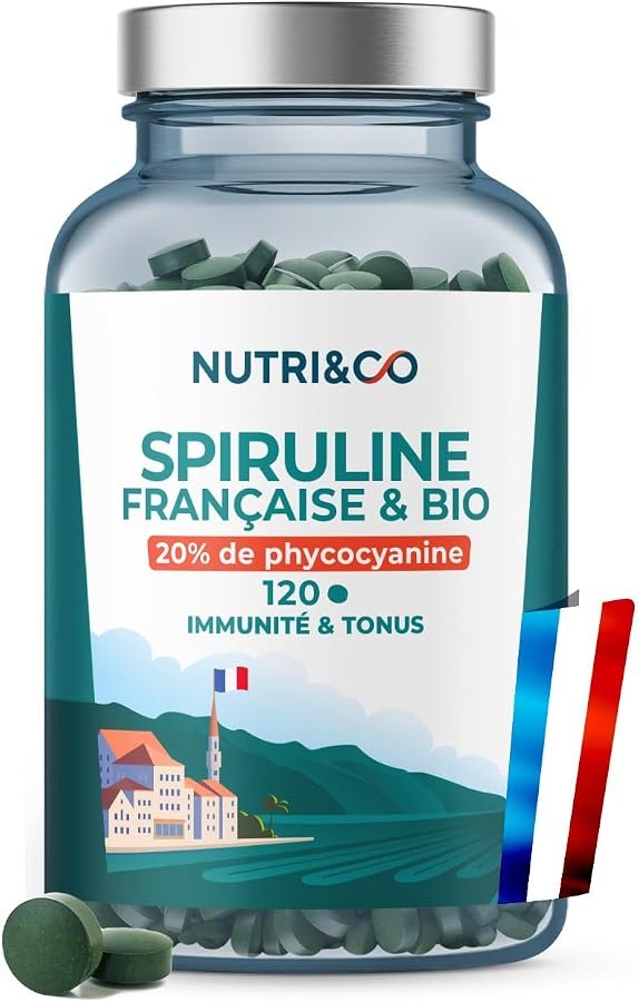 Boîte de spiruline bio française Nutri&Co en comprimés